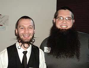 Burt Mayer and Tom Ward at a Somerville Arts Council’s  previous Beardfest.