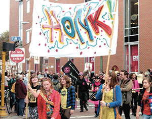 A joyful noise with a message or two – or more – will be hitting the streets of Somerville this weekend as the HONK! Festival sounds off. 