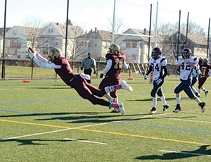 The Saint Clement Anchormen prevailed over St. Joseph Prep in the big Thanksgiving Day matchup last week at Tufts Field. ~Photos by Darren Deng