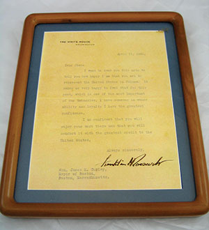 Letter signed by FDR.