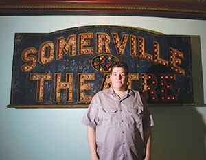Director Ian Judge is proud of the history and continuing legacy of the historic Somerville Theatre. ~Photo by Jack Adams
