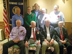 The Somerville Kiwanis Legion of Honor Award Recipients — Back row: Frank Bellistri 40 Years, Sal Bertolami 35 Years, Sal Querusio 25 Years, Robert Cataldo 30 Years, Bob Nissenbaum 40 Years. Front Row: Bob Costello 40 Years, Buddy Knox Jr. 45 Years, Joe Howard 60 Years, Robert Gorin 25 Years.