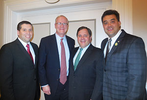 Left to Right: State Senator Sal DiDomenico; State Senator Michael Barrett; Clerk of Courts Michael Sullivan; Middlesex County Bar Association 2012-2014 Philip J. Privitera.