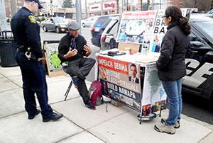 A peaceful protest was challenged on Monday. ~Photos by Donald nORTON