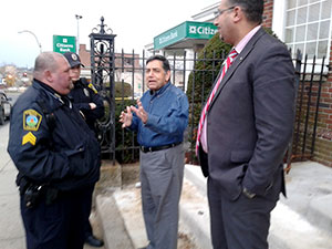 One customer of the bank was so disturbed by the protest that he called the police. 