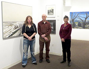 David Campbell, Cynthia Maurice and Marjorie Kaye, Director of Galatea Fine Arts Gallery, Boston, a cooperative gallery where Cynthia is a member. 