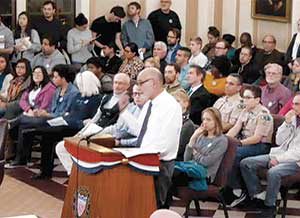 The Aldermanic Chambers saw a packed house last week as concerned parties gathered for a public hearing on Community Benefits Agreements.