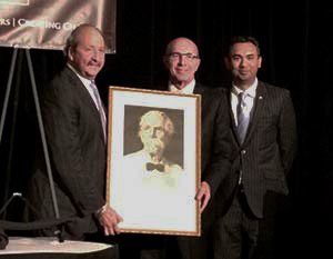 L to R: Chairman of the Albert Schweitzer Fellowship Bruce Auerbach, MD, Ralph Fuccillo, and Abdullaibrahim Abdulwaheed, DMD, who presented Fuccillo with the award.