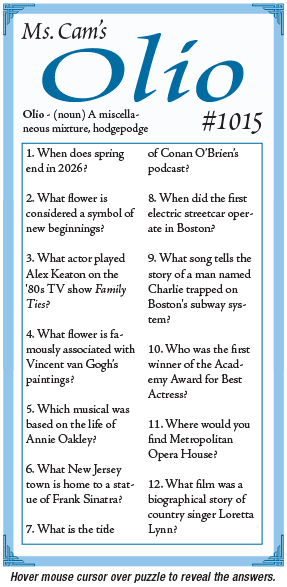 Hover mouse cursor over puzzle to reveal the answers
